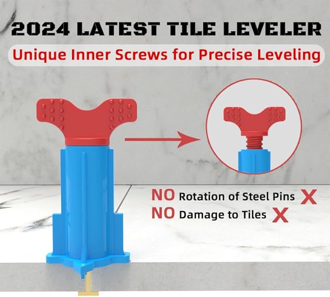 Tile Leveling System, Reusable Tile Tools for Installation, Tile Self Leveling Spacers, Floor Leveler Self Leveling Compound (40 Sets)