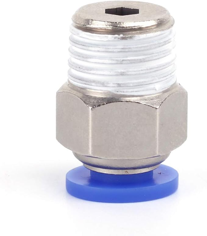 SNS 1/4"Tube OD x 1/4 NPT Male Straight Nickel Plated Brass Push to Connect Pneumatic Fittings（10 PCS） SPC1/4-02NPTBE