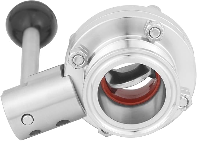 Sanitary Butterfly Valve Tri Clamp Valve with Handle 1.5" Tri Clamp Clover 1.5" Tube OD 304 Stainless Steel (pack of 2)