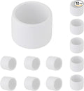 3/4" PVC Pipe End Cap Plug Adapter Pipe Fitting (Socket), Furniture Grade, DIY Shelf Garden Support Structure Storage Frame,White (pack of 12)