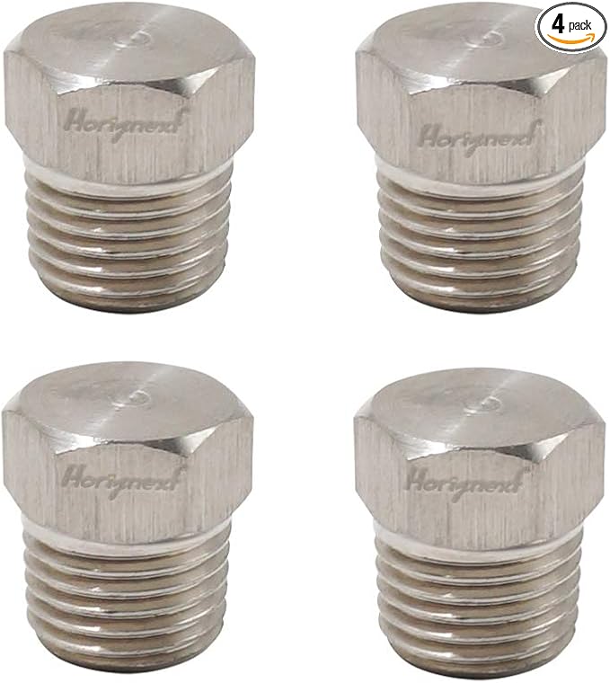 npt 1/4 stainless steel Male Thread hex Head water Pipe Plug, adapt to cap brass socket fitting manifold nut (Pack of 4)