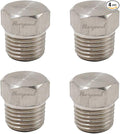 npt 1/4 stainless steel Male Thread hex Head water Pipe Plug, adapt to cap brass socket fitting manifold nut (Pack of 4)