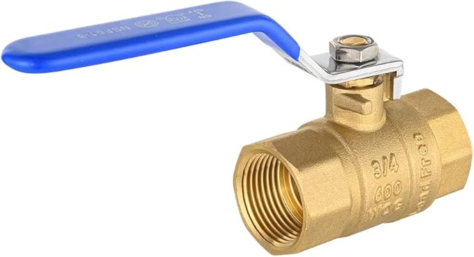 (Pack of 10) EFIELD 1/2-inch 600 WOG FNPT Heavy Duty Full Port Brass Ball Valve FIP Threaded, Blue Level. LF Brass,(VALVE344-10PCS)