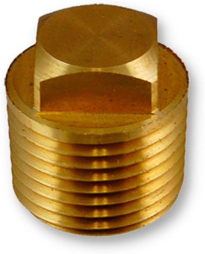 3/8" NPTF Square Head Brass Plug Male Pipe Thread Fitting | 33151-06