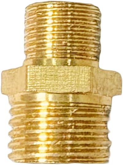 1/4" x 1/8" Male Threaded Hex Nipple Reducer Brass NPT Pipe Fitting Adapter Straight Connectors Pack of 5