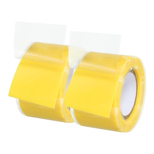 PATIKIL Grip Tape for Handles 1" x5ft, 2 Roll Self-Fusing Silicone Tape for Bike Handles Pull Up Bars Gym Equipment Plumb/Hose/Pipe Leaks Emergency Yellow
