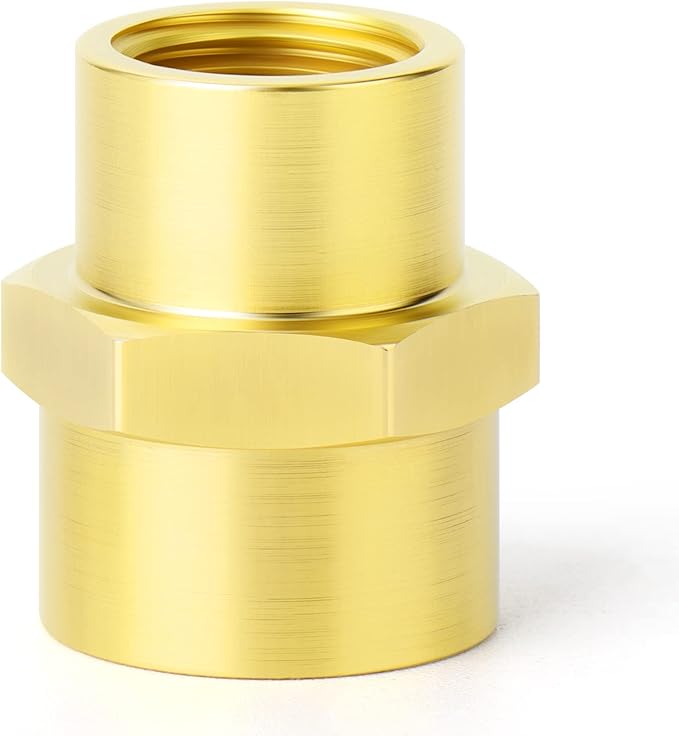 GASHER 5PCS Brass Pipe Fitting, Coupling, Reducer Adapter, 3/8" x 1/4" NPT Female