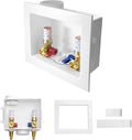 50-PACK GUOFIS Washing Machine Outlet Box with Copper Water Hammer Arrestor, PEX Laundry Washer Box with Central and Side Drain Design(1/2"PEX Crimp Connection Inlet X 3/4"MHT Outlet)(WM012-50Pack)