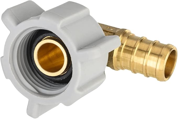 6 Pieces EFIELD Pex 1/2" Pex X 1/2" Female NPT Swivel Elbow Brass Barb Crimp Fittings, ASTM F1807,(PEX1807208-6PCS)