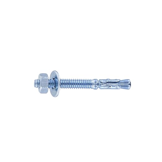 Conquest 1/4" x 2-1/4" Zinc Wedge Anchors (Box of 100) – High Performance Concrete Anchors – Rust Resistant Zinc Plating for Dry Interior Environments – Heavy Duty Fastener for Concrete