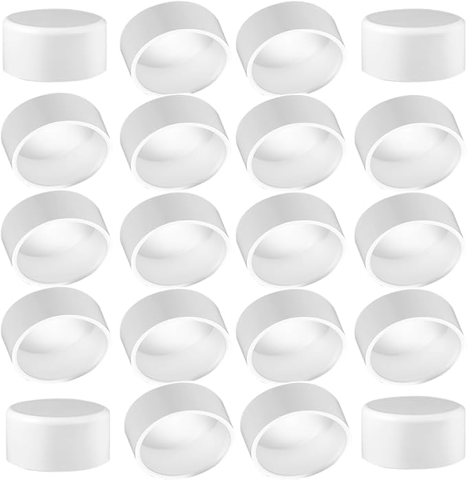 20Pack 1inch PVC Pipe End Cap Fitting,Schedule 40, 1" PVC Pipe End Cap Plug Adapter for Cold Water Supply Lines, Garden Irrigation,Pipe Fitting Systems& DIY Garden Shelf,White.