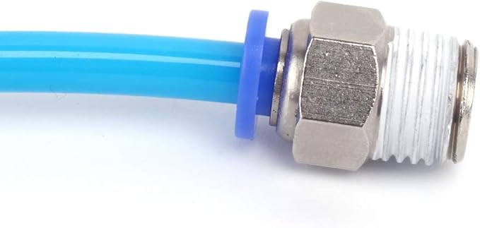 SNS 1/4"Tube OD x 3/8 NPT Male Straight Nickel Plated Brass Push to Connect Pneumatic Fittings（10 PCS） SPC1/4-03NPTBE