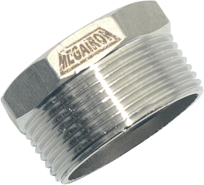 1-1/2" Male NPT to 1" Female NPT Female Reducing/Reducer Bushing Pipe Fitting,Adapter,Stainless Steel SS 304 Hex Bushing