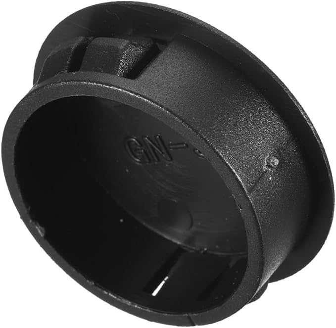 uxcell 1-11/64" Plastic Hole Plugs, 36Pcs Flush Type Panel Round Snap in Fastener Knockout Locking Plugs for Furniture Insert End Caps Panels, Black