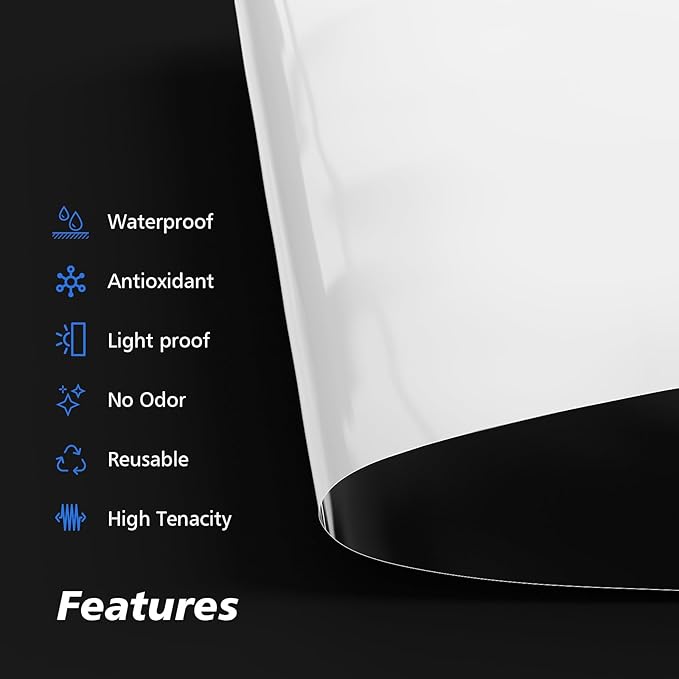 Crawl Space Vapor Barrier - 10 mil (6' x 100'), Thick Plastic sheeting, Drop Cloth Moisture Barrier Covering for Crawl Space Encapsulation, Blackout Plastic Painters Tarp, Black and White Panda Film