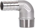 Stainless Steel Elbow 5/8" Hose Barb x1/2" NPT Male 90 Degree Home Brew Pipe Fitting