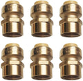 HQMPC 1/2" Pex Fitting Straight Coupling Push Fit PEX Fittings Female, Push-to-Connect Copper, CPVC, No Pb Brass Plumbing Fittings (6 PCS, 1/2")