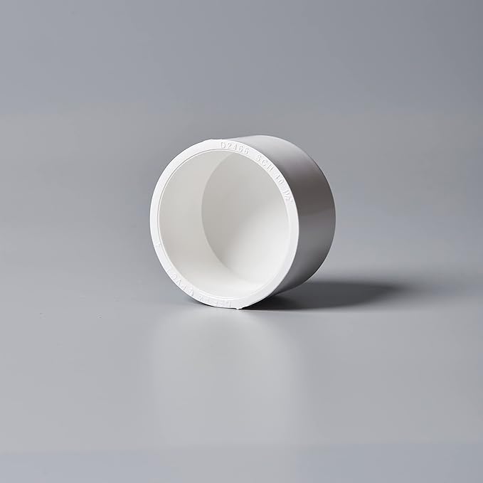 Rainbow Dream 4 Inch PVC Pipe End Cap Plug Adapter Pipe Fittings - 1 Pack, White