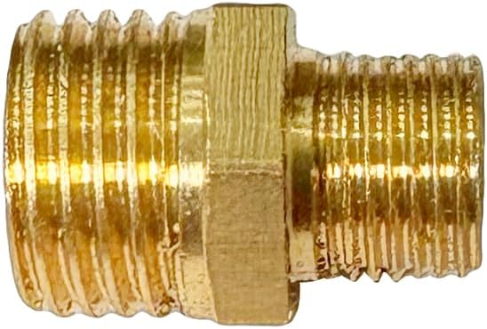 1/4" x 1/8" Male Threaded Hex Nipple Reducer Brass NPT Pipe Fitting Adapter Straight Connectors Pack of 2