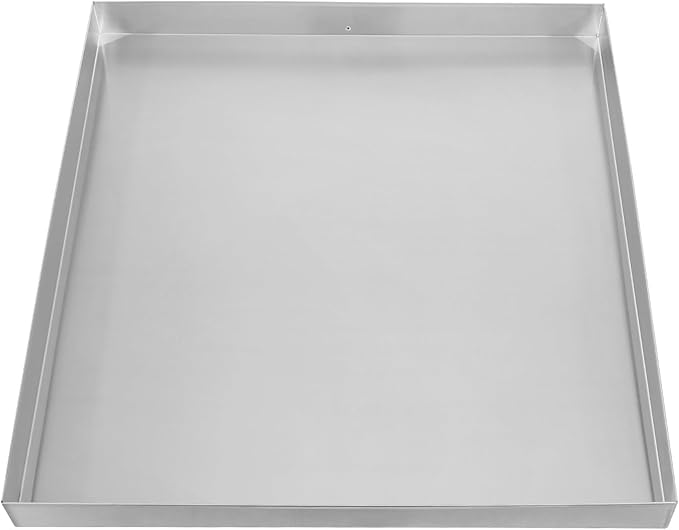 28" x 30" x 2.5" Washing Machine Drain Pan, Heavy Duty 304 Stainless Steel, Protects Floors from Leaks, Compact Washer Drip Tray with Drain Hole, for Dishwashers Refrigerators Water Heaters