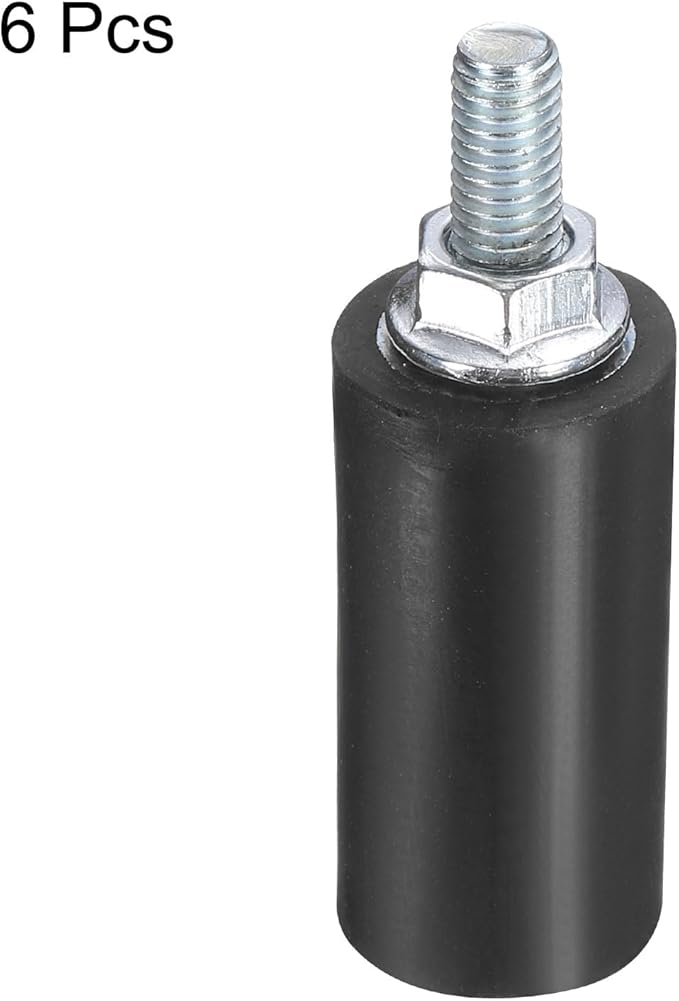 uxcell 6pcs M5x15mm Rubber Isolator Mounts with Studs 15x30mm Male Female Vibration Shock Absorber Zinc Plated Cylindrical Thread Mounts Anti Vibration Isolators with 6pcs M5 Lock Nuts
