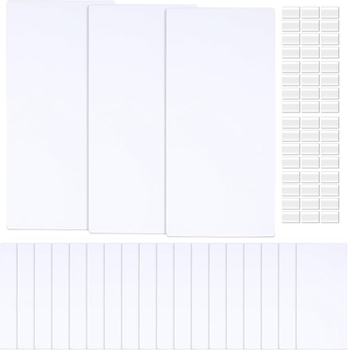 6 Pcs 5 x 3 Inch Flat Blank Plate Wall Hole Covers Ceiling Covers Plate with 48 Pcs Double Faced Adhesive Tape for Floor or Wall(5 x 3 Inch)