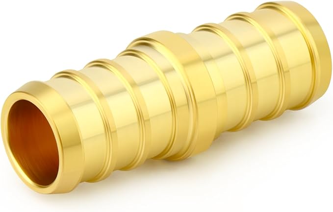 GASHER 2Pcs No Lead Brass 1/2" Pex Coupling, 1/2 Inch Pex Fittings for Pex Tubing