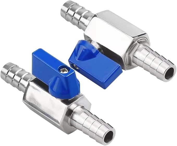 Stainless Steel Shut Off Valve 3/4" Hose Barb Ball Valve for Water Fuel Air (Pack of 2)