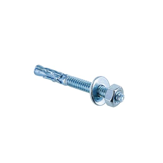 Conquest 1/4" x 2-1/4" Zinc Wedge Anchors (Box of 100) – High Performance Concrete Anchors – Rust Resistant Zinc Plating for Dry Interior Environments – Heavy Duty Fastener for Concrete