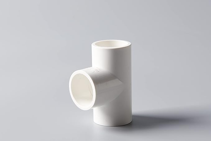 Rainbow Dream 1/2 Inch PVC Tee Pipe Fitting Adapter (Socket x Socket x Socket) - 15 Pack, White