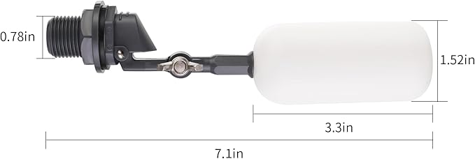 Cxztxcl Float Valve,1/2 Inch Automatic Water System Filler，Adjustable Arm for Ponds,Float Ball Valve,Plastic Float Valve，Automatic Water Level Control,Fountain Float,Livestock Water Trough