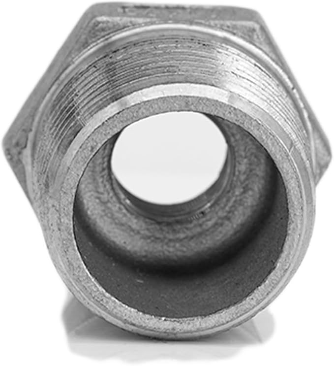 Stainless Steel Reducer Hex Bushing, 1" Male NPT to 1/4" Female NPT,Reducing Adapter Cast Pipe Fitting
