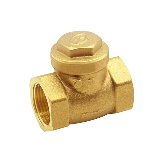 Joywayus 1/2” Female Thread Brass Horizontal Check Valve DN15 One-Way Non-return Swing Check Valve Prevent Water Backflow
