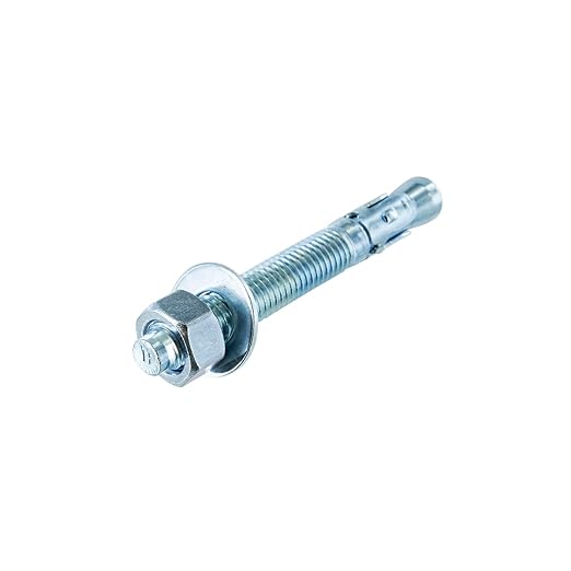Conquest 5/8" x 5" Zinc Plated Wedge Anchors (Box of 25) – High Performance Concrete Anchors – Rust Resistant Zinc Plating for Dry Interior Environments – Heavy Duty Fastener for Concrete