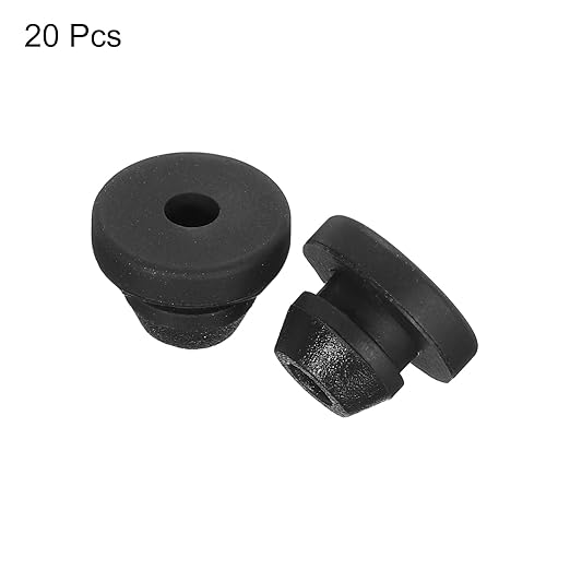 MECCANIXITY 20Pcs Snap Rubber Grommet Plug Mount Dia 5mm ID 2.5mm Narrow Groove Width 1.5mm Seal Anti-Scratch for Electrical Box Cable Pipes Black
