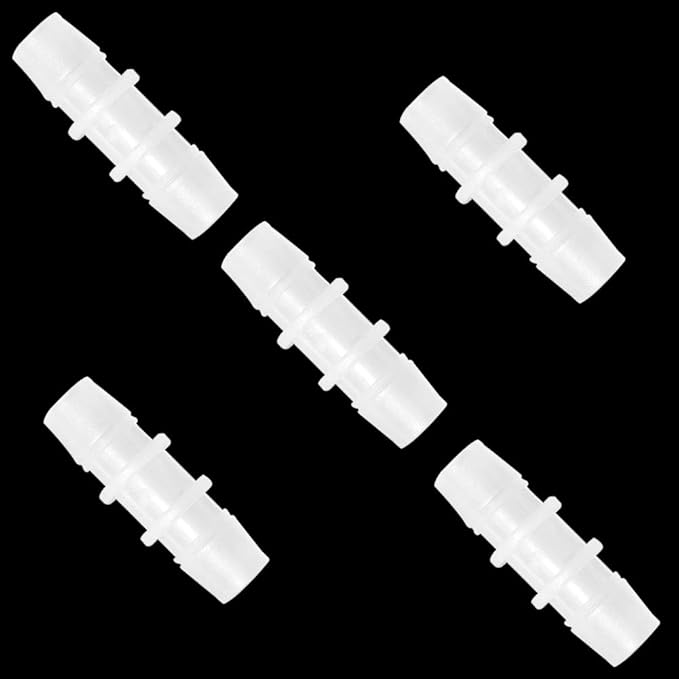 Plastic Hose Barb Fitting 1" x 1" Pipe Connectors Joint Splicer Mender Adapter Union for Aquarium Household Adapters Fuel Gas Liquid Air (Pack of 5)