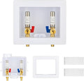 2-Pack GUOFIS Washing Machine Outlet Box,1/2 Inch PEX-A Expansion Inlet x 3/4 Inch MHT Outlet, Laundry Washer Box with Stainless Steel Water Hammer Arrestor (Center Drain)