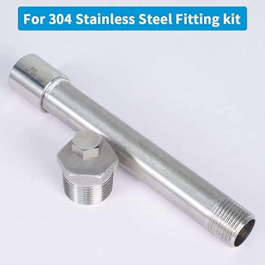 Quickun Stainless Steel Reducing Hex Bushing, 1" Male NPT to 1/4" Female NPT, Reducer Bushing Pipe Hose Fitting （Pack of 2）
