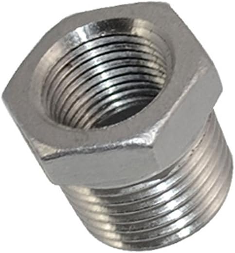 1/2" Male NPT to 1/4" Female NPT Female Reducing/Reducer Bushing Pipe Fitting,Adapter,Stainless Steel SS 304 Hex Bushing
