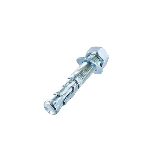 Conquest 3/4" x 4-3/4" Zinc Plated Wedge Anchors (Box of 10) – High Performance Concrete Anchors – Rust Resistant Zinc Plating for Dry Interior Environments – Heavy Duty Fastener for Concrete