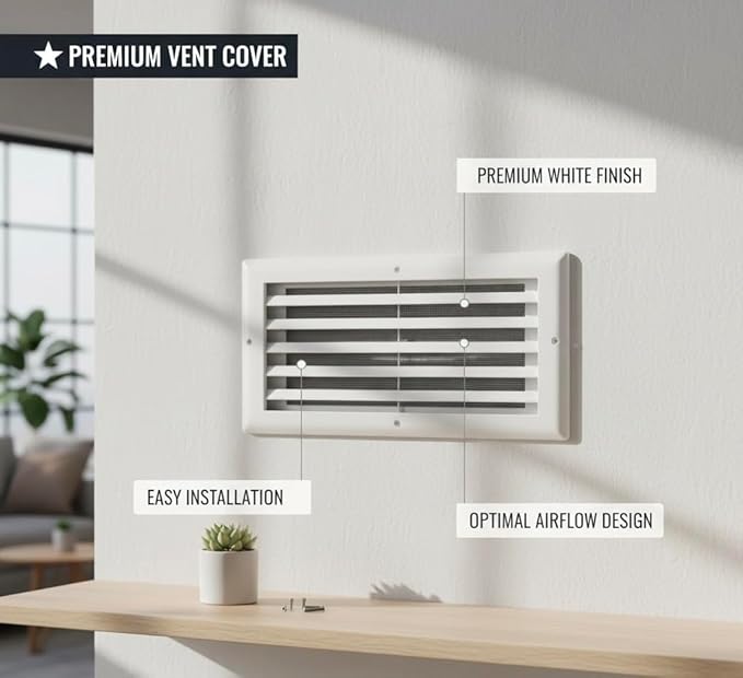 Premium 14" X 6" [Duct Opening] Linear Aluminum Bar Return Air Grille - White - White [Outer Dimensions: 16"W x 8"H] – for Ceiling, Wall Use