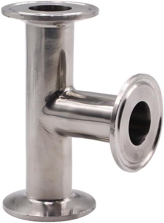 DERNORD Clamp Tee 3 Way Stainless Steel 304 with 3 Silicone Gaskets Fits 1.5" Tri Clamp, 25mm Pipe OD Sanitary Fittings(1 inch)