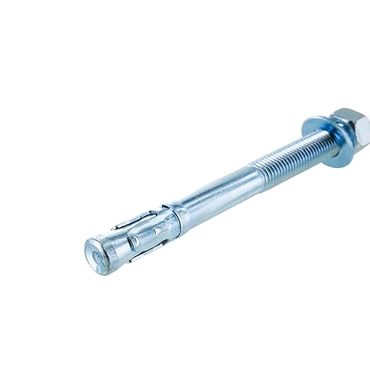Conquest 3/4" x 8-1/2" Zinc Plated Wedge Anchors (Box of 10) – High Performance Concrete Anchors – Rust Resistant Zinc Plating for Dry Interior Environments – Heavy Duty Fastener for Concrete
