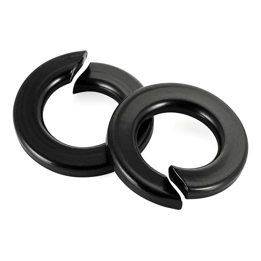 M12 Black Spring Lock Washer, 304 Stainless Steel, Black Coating Split Lock Washer Elastic Gasket, for Screws Fasteners, 20 PCS