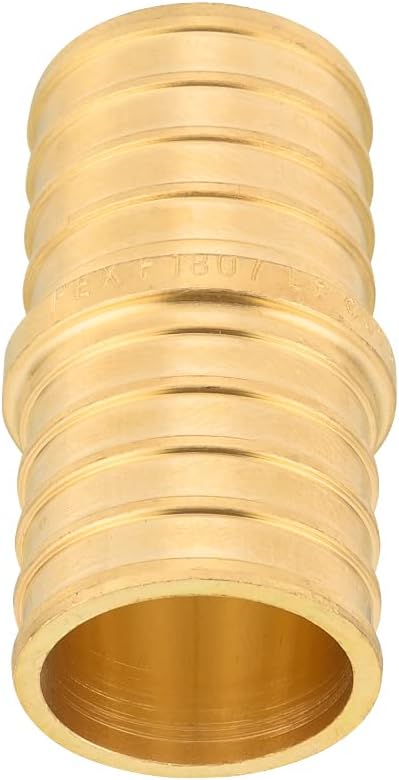 (Pack of 25) EFIELD Pex Barb Crimp Brass Fittings 1-Inch x 1-Inch Straight Couplings, ASTM F1807, UPC Certified (25),(PEX1807010-25PCS)