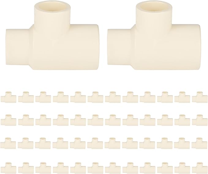 50-PACK EFIELD CPVC Tee Fittings,3/4"x3/4"x1/2" CPVC-CTS Slip Reducing Tee,(CPVC024-10-50PCS)