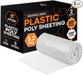 Xpose Safety Clear Plastic Sheeting 2 Pack – 20' x 100' Rolls – Heavy Duty 5.2 Mil Poly Sheet – Waterproof, Dustproof, Vapor Barrier – for Construction, Painting, Industrial Use