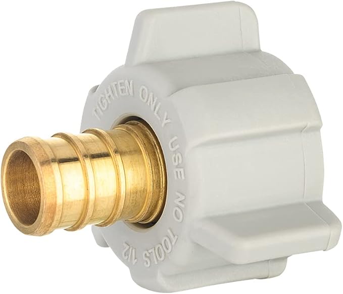 4-Pack EFIELD 1/2" Pex X 1/2" Female NPT Swivel Adapter Brass Barb Crimp Brass Fittings, ASTM F1807,(PEX1807202-4PCS)