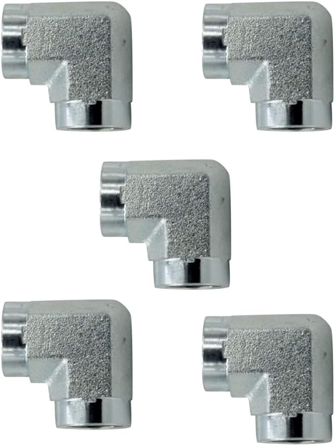 1-1/4" NPTF Female x 1-1/4" NPTF Female 90 Degree Pipe Elbow/Corner Hydraulic Fitting (5-PACK) | 5504-20-20