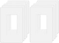Screwless Decorator Wall Plates 1-Gang Switch Outlet Electrical Cover Plate Unbreakable Thermoplastic Faceplate for Decorative Receptacle Outlet Switch, White (10 Pack)